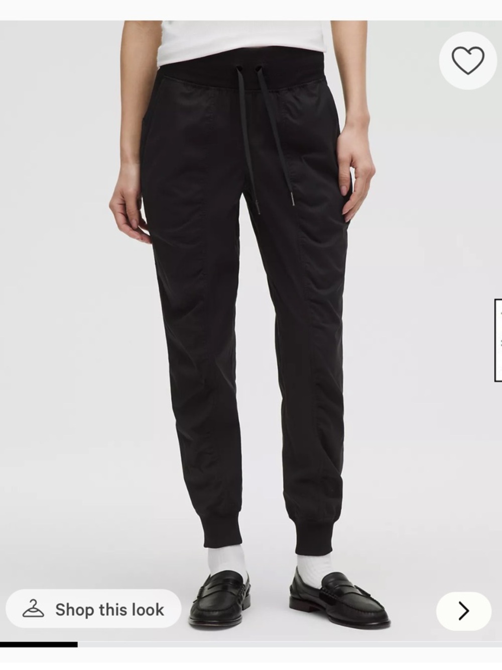 Black Jogger Pants with Elastic Waist and Drawstring